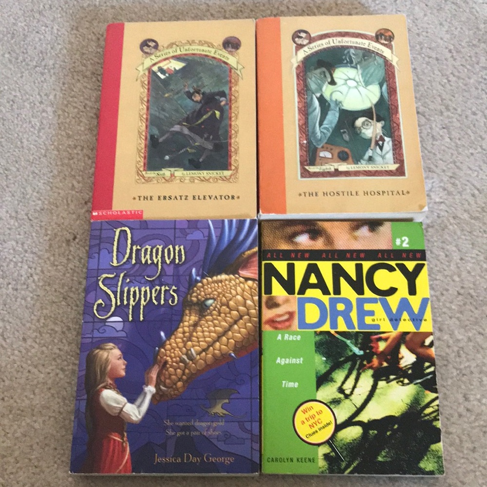 4 books EUC Nancy Drew Dragon Slippers Unfortunate
